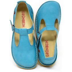 Grünbein Shoes Spangen-Ballerinas Paula II Naturform lose Einlage mauiblau