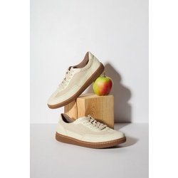 AGAZI NOMAD SUN – beige Apfel Leder und Leinen Turnschuhe