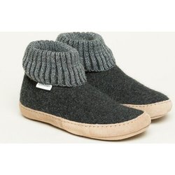 Gottstein Hüttenschuh Dakota - Hoher Filzhausschuh für Damen & Herren aus 100% Schurwolle mit extra bequemer Ledersohle & elastischem Strickbund