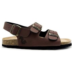 Vegane thies ® Eco Bio Backstrap Sandale aus rec. PET mit Kork-Tieffussbett