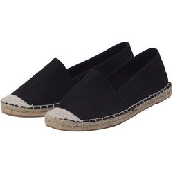 Japanwelt Espadrilles Damen Espadrilles Glitzer Canvas Slipper Sommerlatschen ALS Abendschuh