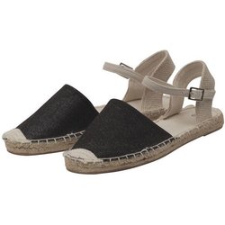 Japanwelt Espadrilles Damen Espadrilles Riemchen Canvas offen Slipper Sommersandalen