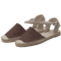 Japanwelt Espadrilles Damen Espadrilles Riemchen Canvas offen Slipper Sommersandalen