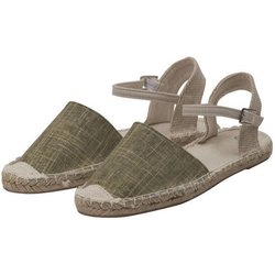 Japanwelt Espadrilles Damen Espadrilles Riemchen Canvas offen Slipper Sommersandalen