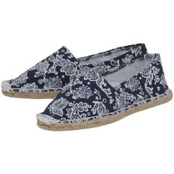 Japanwelt Espadrilles Paisley Muster Espadrilles Classic Canvas Damen und Herren Blau Weiß