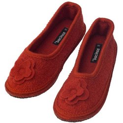 Bacinas Warme Ballerina Hausschuhe Damen Schurwolle Wollwalk Filzsohle