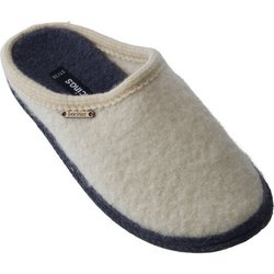 Bacinas Hausschuh Pantoffeln mit schwarzer Sohle aus 100% Wolle