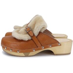 Montagna - flexible Sohle mit kuscheligem Fell - Premium Holz Clogs von me&myClogs - low heel