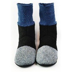 Süßstoff Hausschuhe aus Wolle mit Ledersohle, Hüttenschuhe