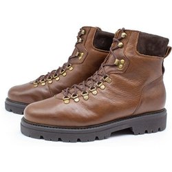Werner 1911 Bio-Herrenstiefel mit Lammfellfutter - Polarwolf - cognac - IVN-zertifiziert