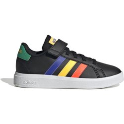 Sneakers mit elastischen Schnürsenkeln und oberem Riemen Kind adidas Grand Court