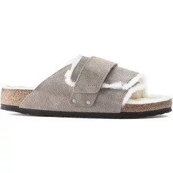 Lammfell-Suede Hausschuhe mit Kunstfell Birkenstock Kyoto