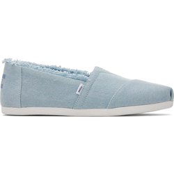 Damen Espadrilles aus devalé-Jeans mit Fransen Toms Alpargata