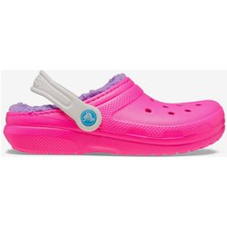 Crocs Classic Lined Clog K Kinder Clogs rosa/weiß/lila - 28-29