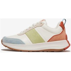 FitFlop Mode Flow Mix Flatform Damen Sneaker weiß/grün/orange - 36