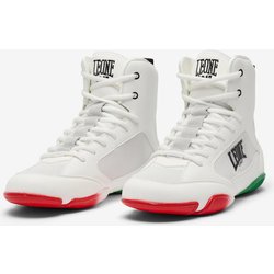 Leone 1947 Premium Boxing Boxstiefel weiß rot - 37
