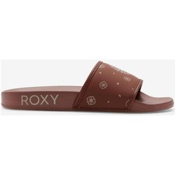 Roxy Slippy Print Damen Flip-Flops dunkelbraun/weiß - 38