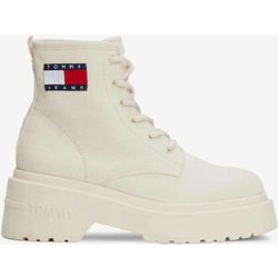 Stiefel Tommy Jeans Chunky Cleat Damen Stiefel cremeweiß - 37