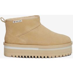Tommy Jeans Suede Flatform Stiefel beige Damen - 38