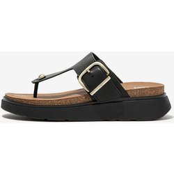 FitFlop Gen-FF Buckle Leather Toe-Post Damen Sandalen schwarz - 36