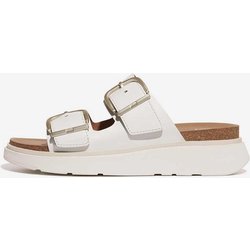 FitFlop Gen-FF Buckle Two-Bar Leather Slides Damen Sandalen weiß - 36