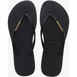 Havaianas Slim Logo Metallic Damen Flip-Flops schwarz/gold - 33-34