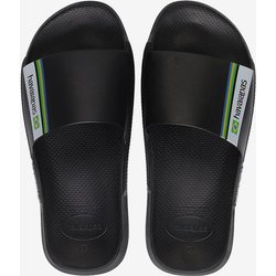 Flip-Flops Havaianas Slide Brasil Schwarz Weiß Grün - 35-36