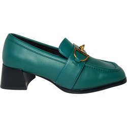 Schuhe fur Damen Tosca Blu Moccasin mit Ferse und Gold Anwendung