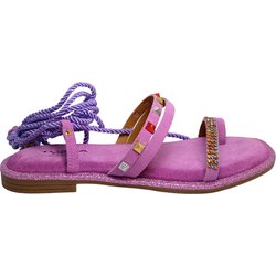 Schuhe fur Damen Tosca Blu Hibiskus-Sandal mit halb quadratischer Form, Obermaterial aus Geflecht und Streifen und mit Mikrozapfen.