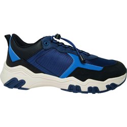 Schuhe fur Herren Acbc Baldinini Blaue und weiBe Leder Turnschuhe