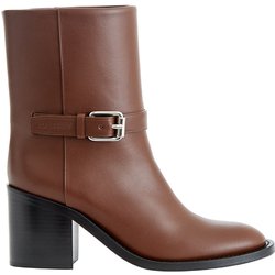 Lederstiefel mit Fellfutter Burberry in Braun
