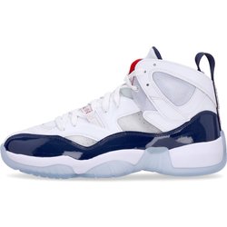 Jumpman Two Trey Hoher Herrenschuh in WeiB/Marineblau/Universitatsrot