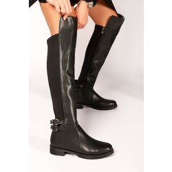 Shoeberry Eliana Black Skin Elastic-stiefel Black Skin für Damen - 36
