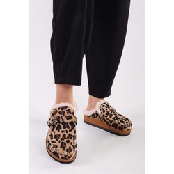 Shoeberry Slipper „softie Leopard“ Aus Wildleder Mit Flachem Fell für Damen - 37