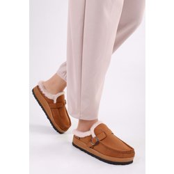 Shoeberry Flache Softie-hausschuhe Aus Braunem Wildleder für Damen - 38