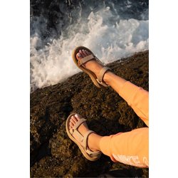NİŞANTAŞI SHOES Dunkelbeige Step-sandalen Mit Klettverschluss Und Flacher Sohle für Damen - 38