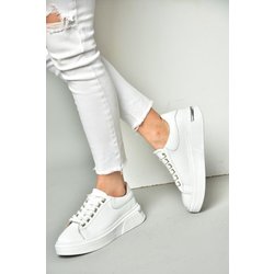 Fox Shoes 03 Weiße Sneaker Aus Echtem Leder für Damen - 40