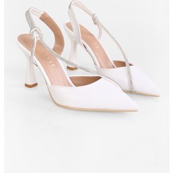 Shoeberry Leroy Weiß Haut Stein Absatzschuhe Stiletto - 39