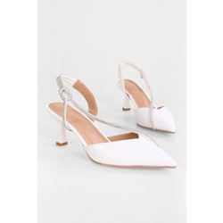 Shoeberry Hush Weiß Haut Stein Absatzschuhe Stiletto - 37