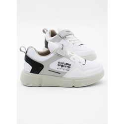 Tonny Black Kinder Unisex Weiß Schwarz Bequeme Passform Klettschuhe - 31