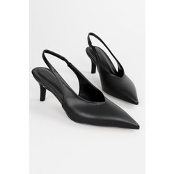 Shoeberry Schwarzer Stiletto Wean Schuhe Mit Niedrigem Absatz - 40