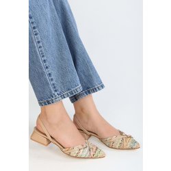 Shoeberry Ciao Bunte Ballerinas Mit Gürtelschnalle Aus Stroh für Damen - 35