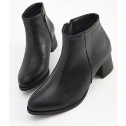 Marjin Stiefel Mit Absatz, Spitzer Zehenbereich, Reißverschluss, Dicker Absatz, Tekaz, Schwarz für Damen - 39