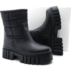 Marjin Pelzige Alltagsstiefel Mit Hoher Sohle Yukez Schwarz für Damen - 37