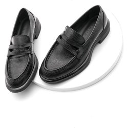 Marjin Loafer Mit Schlangenhautmuster, Klassische Alltagsschuhe, Lässiger Mokassin, Zoket, Schwarz für Damen - 38