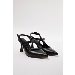 TRENDYOL SHOES Schwarze Schuhe Mit Dünnem Absatz – Knöchelriemen für Damen - 40