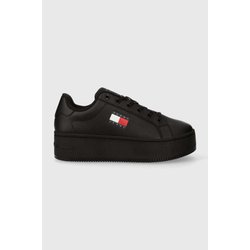Tommy Hilfiger Sneaker Mit Plateauabsatz Und Markenlogo, Stilvoll Aussehende Schwarze Sneakers, Geeignet Für Den Freizeitgebrauch En0en02518- für Damen - 38