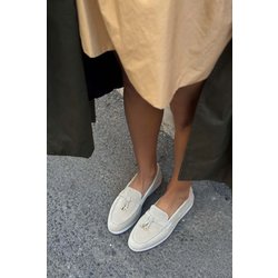 NİŞANTAŞI SHOES Beigefarbene Warner-ballerinas Aus Echtem Leder – Schleifendetail, Flache Sohle für Damen - 39