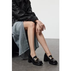 TRENDYOL SHOES Schwarze Schuhe Mit Dicken Absätzen Und Antik-schnalle für Damen - 37