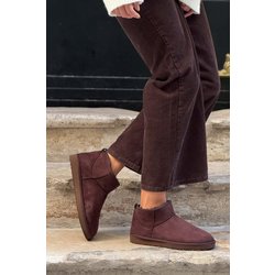 NİŞANTAŞI SHOES Ministiefel Aus Wildleder – Halbe Sohle, Mit Federn Innen - 38